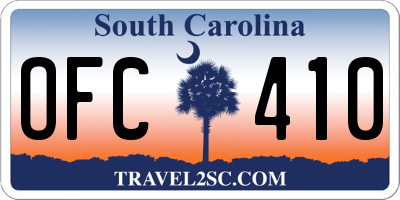 SC license plate OFC410