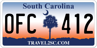 SC license plate OFC412