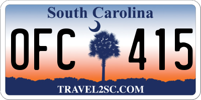SC license plate OFC415