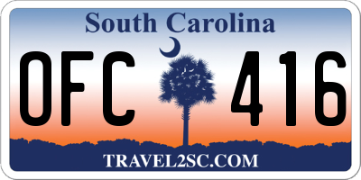 SC license plate OFC416