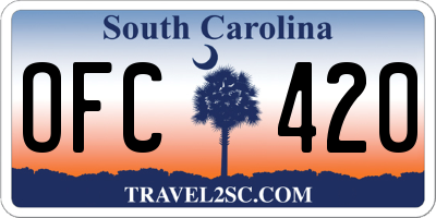 SC license plate OFC420