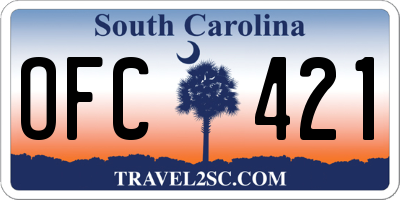 SC license plate OFC421