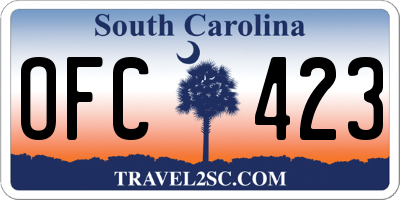 SC license plate OFC423