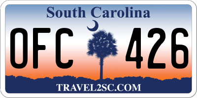 SC license plate OFC426