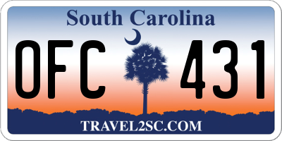 SC license plate OFC431