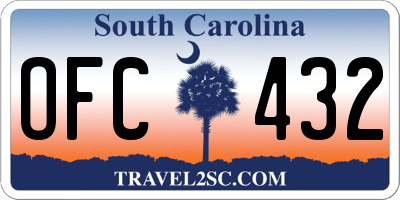 SC license plate OFC432