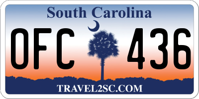 SC license plate OFC436