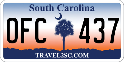 SC license plate OFC437