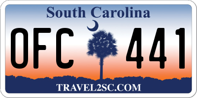 SC license plate OFC441