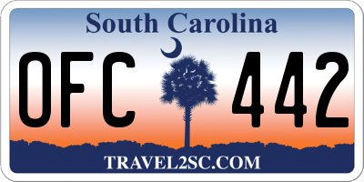 SC license plate OFC442