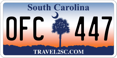 SC license plate OFC447