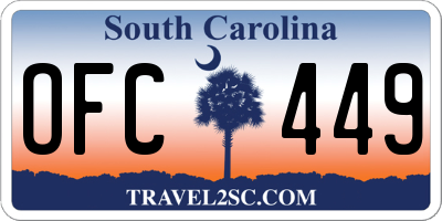 SC license plate OFC449