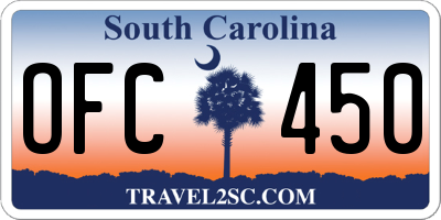 SC license plate OFC450