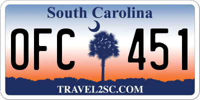 SC license plate OFC451