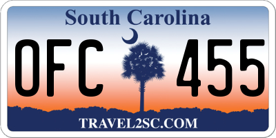 SC license plate OFC455