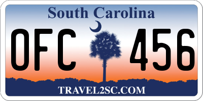 SC license plate OFC456