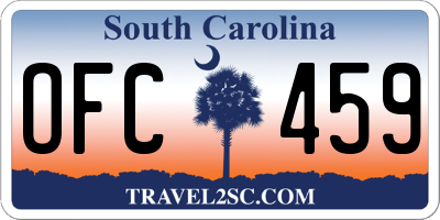 SC license plate OFC459