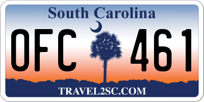 SC license plate OFC461