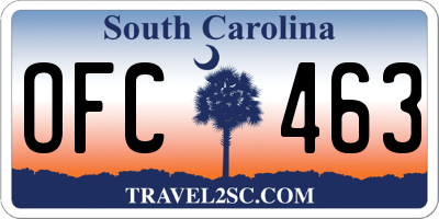 SC license plate OFC463