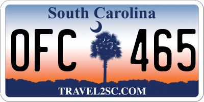 SC license plate OFC465