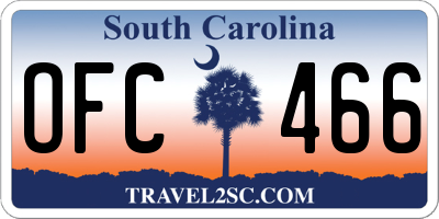 SC license plate OFC466
