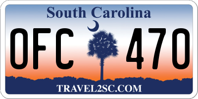 SC license plate OFC470