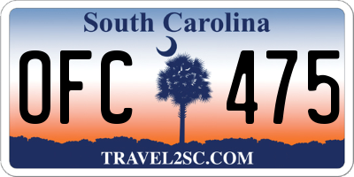 SC license plate OFC475