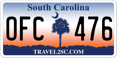 SC license plate OFC476