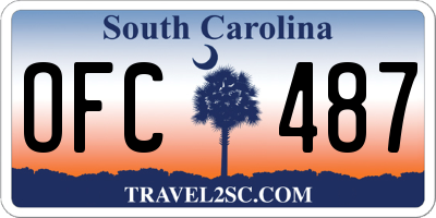 SC license plate OFC487