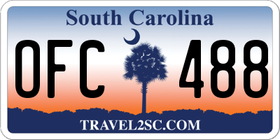 SC license plate OFC488