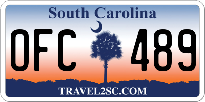 SC license plate OFC489