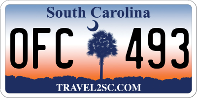 SC license plate OFC493