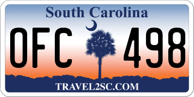 SC license plate OFC498