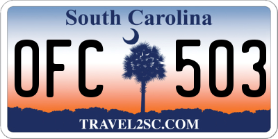 SC license plate OFC503