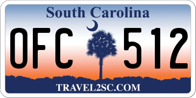 SC license plate OFC512