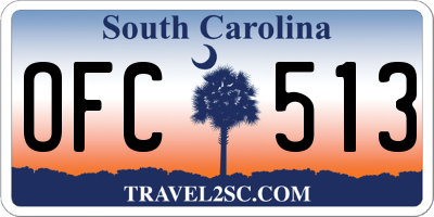 SC license plate OFC513