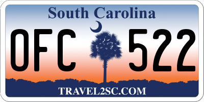 SC license plate OFC522