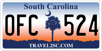 SC license plate OFC524