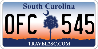 SC license plate OFC545