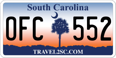 SC license plate OFC552