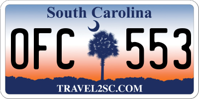 SC license plate OFC553