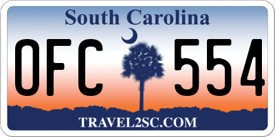SC license plate OFC554