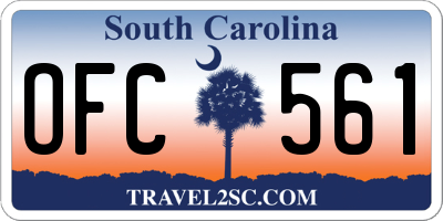SC license plate OFC561