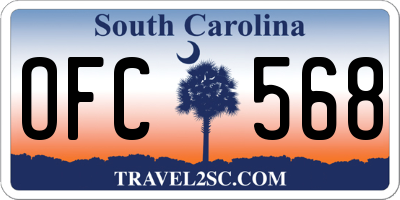 SC license plate OFC568