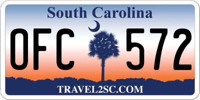SC license plate OFC572