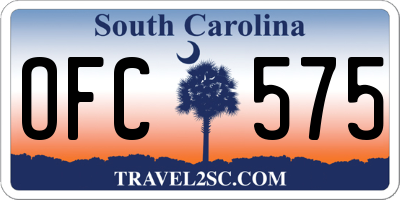 SC license plate OFC575