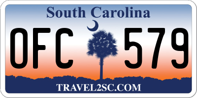SC license plate OFC579