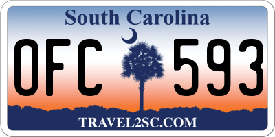 SC license plate OFC593