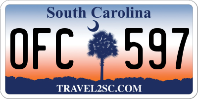 SC license plate OFC597