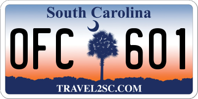 SC license plate OFC601